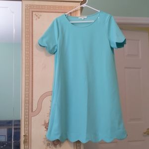 Scalloped shift dress. Beautiful color! Never Worn